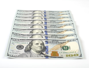 dollars on white background
