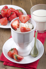 breakfast with yogurt and strawberries