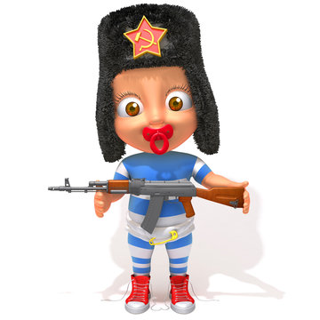 Baby Jake russian with kalashnikov