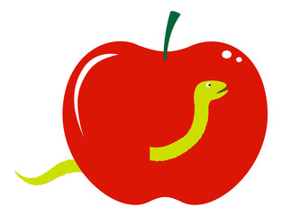Worm Coming From Apple