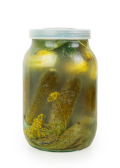 Bank of pickled cucumbers