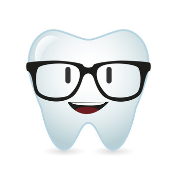 cute tooth avatar wearing glasses