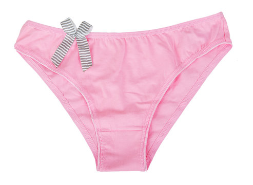 Pink women's panties with bow