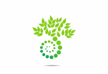 bio nature eco green circle logo vector