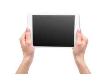 tablet in hands