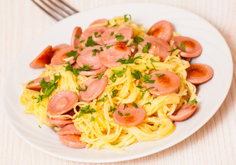 spaghetti with sausage