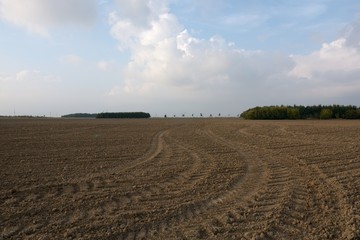 Autumn plowed field - Czech Republic