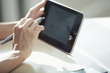 Architect with digital tablet