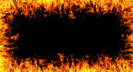 Foto op Plexiglas Vuur abstract vuurframe op zwarte achtergrondgeluid