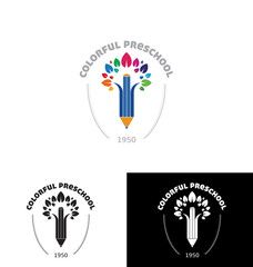 Colorful preschool logo template