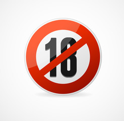 Vector Round Icon of 18 sign