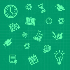Vector education background green. Pattern