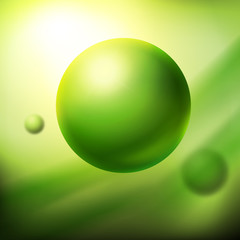 Eco friendly green space witn living spheres