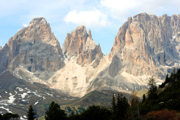 Fototapeta na wymiar Sella pass - Sella mountain group, Italy