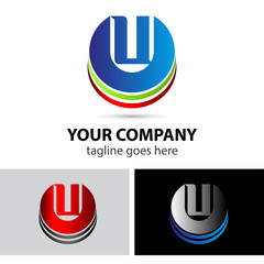 Abstract icons letter u logo