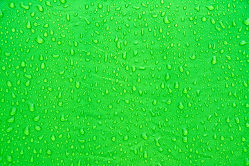 Tent fabric green with water drops