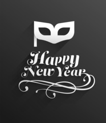 Happy new year vector with mask