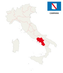 campania map with flag