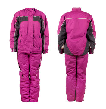 snowboard jacket and pants on a white background
