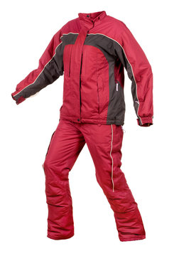 Snowboard Jacket And Pants On A White Background