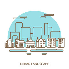linear background with urban landscape, a stylish modern design