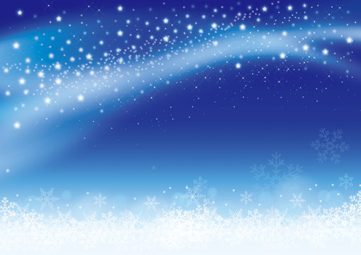 夜空の星と雪の結晶