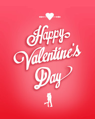 Happy valentines day vector with kissing couple