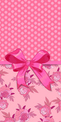 Beautiful vintage pink greeting card