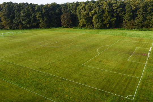 Birds Eye View of a football pitch