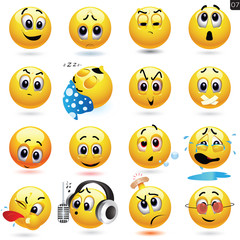 Vector set of smiley icons