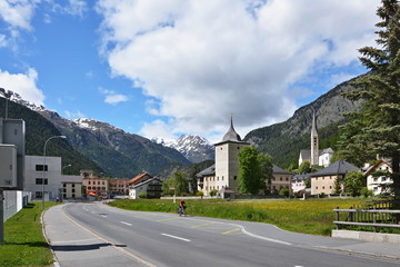Fototapeta na wymiar Swiss Alps,Zernez-castle Wildenberg