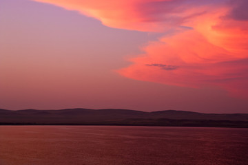 Beautiful sunset above the sea