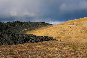 Lava field in Krafla caldera in Iceland