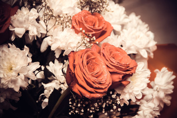 Bridal bouquet of beautiful Roses for a wedding