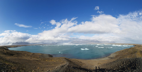 Jokulsarlon Glacial Lagoon panorama near Vatnajokull