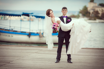 Wedding bride groom loving couple merriage