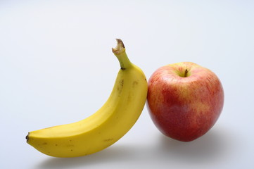 red apple and banana