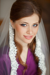 Beautiful bride wedding makeup hairstyle marrige  newlywed