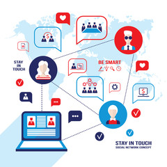 Social network Technology Business and Communication concept