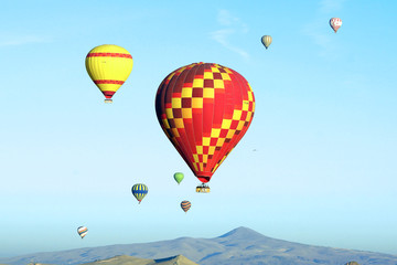 Fototapeta premium Hot air balloon flying over Cappadocia.