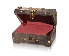 Schatztrue auf weiss