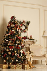 Christmas balls, new year composition