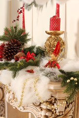 Christmas balls, new year composition