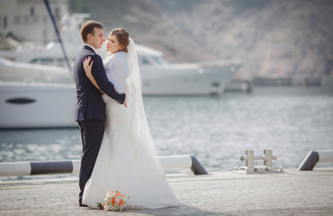 Wedding bride groom kiss marriage day