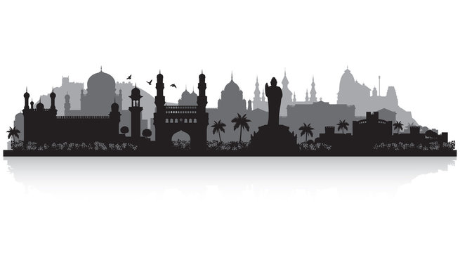 Hyderabad India city skyline silhouette