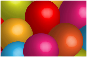 3d Colored Balloons Background
