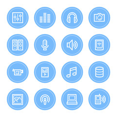 Media Web Icons Set