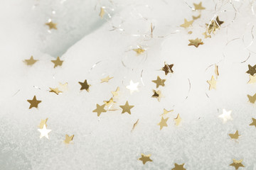 Fototapeta na wymiar Christmas background with golden stars