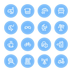 Vacation web icons set