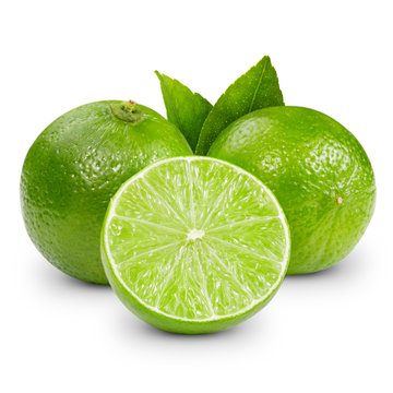 Citrus lime fruit set isolated